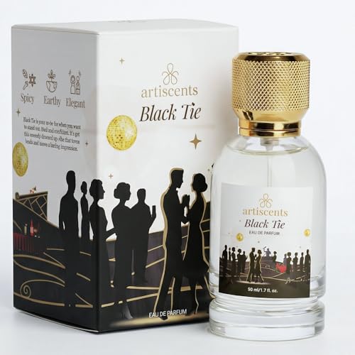 Image of Black Tie | Perfume for Man | Eau de Parfum, Spicy Earthy Elegant Perfume for Men with Violet Leaf, Rose, Ambergris, Patchouli and Bourbon Vanilla, Vegan Organic | 50 mL