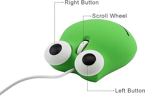 Miniatura 2 de Lindo mouse con cable, USB con cable para niños con forma de caricatura, 1600 PDI 3 botones ergonómicos para computadora portátil de escritorio