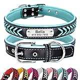 Didog Leather Custom Collar,Braided Leather Engraved Dog Collars with Personalized Nameplate for Sma