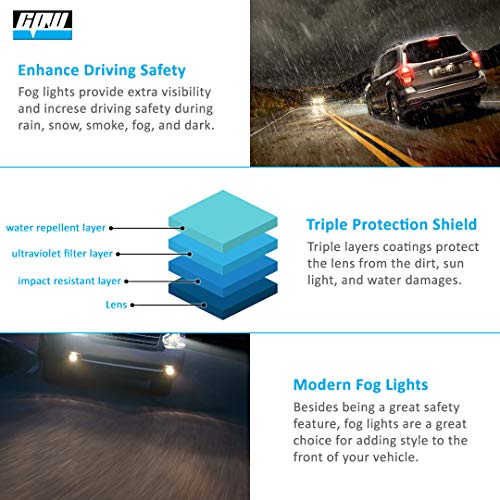 Cpw Fog Lights Compatible With [2014 2015 2016 2017 2018 Jeep Cherokee] Clear Lens Bumper Driving Fog Lights Pair + Wiring + Switch Kit #TOP2