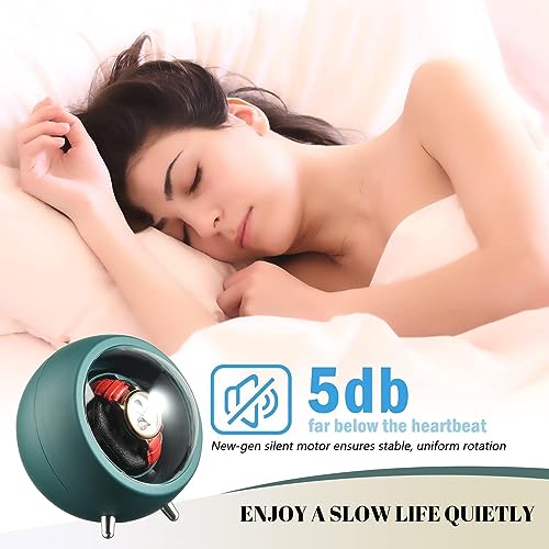 Image of 360 Degree Automatic Watch Winder Box Watch Display Case Holder Stand for Shop Rotation Smart Box for Men Watch Organizer for Automatic Watches Rotating Stand (1 Pcs /Green)