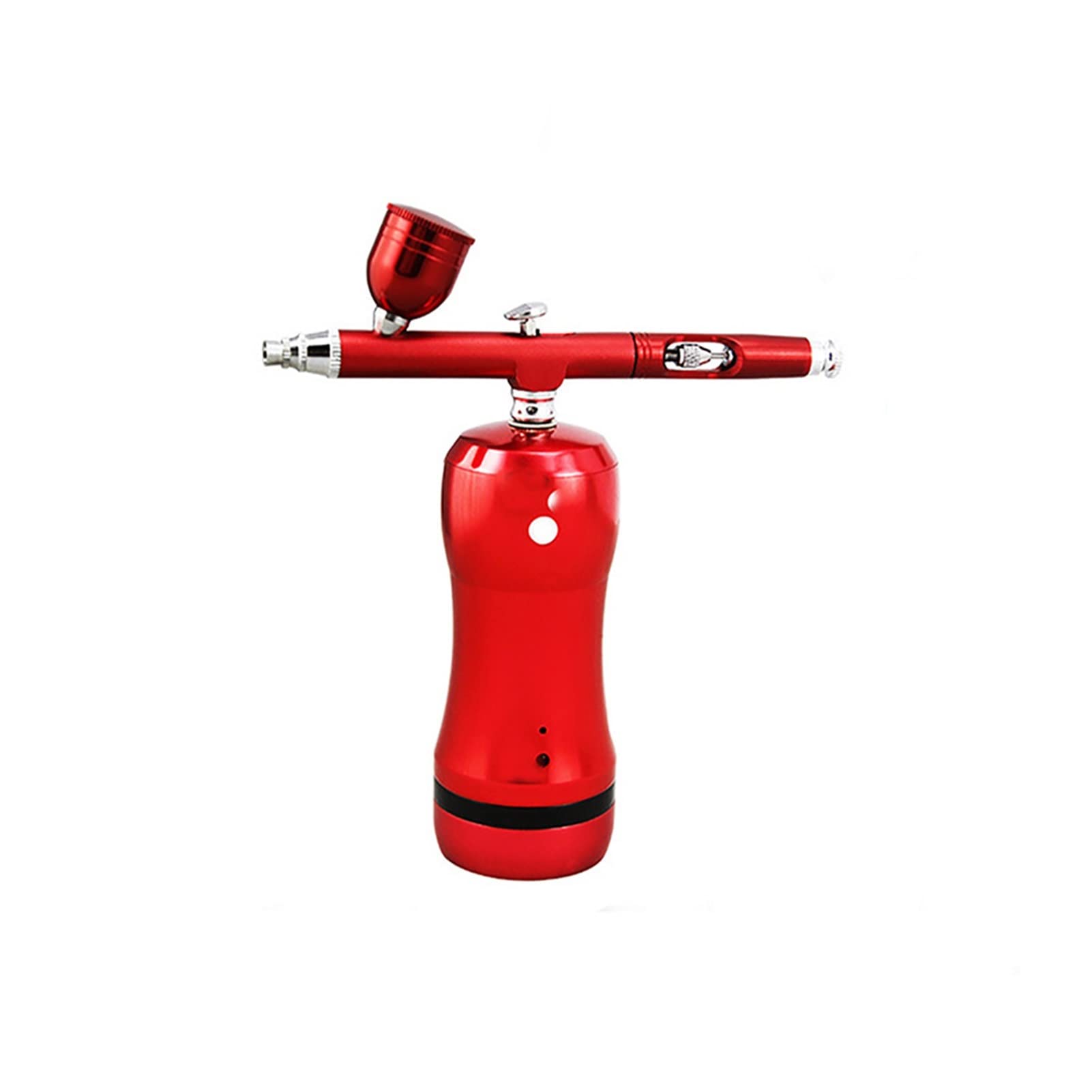 Rozpylacz farby, Łatwy stosować Airbrush z zestawem do sprężarki Cordless Electric Mini High Power Dual Action Paska powietrza Duża pojemność Puchar atramentowy Pistolet(HB08 Red A)