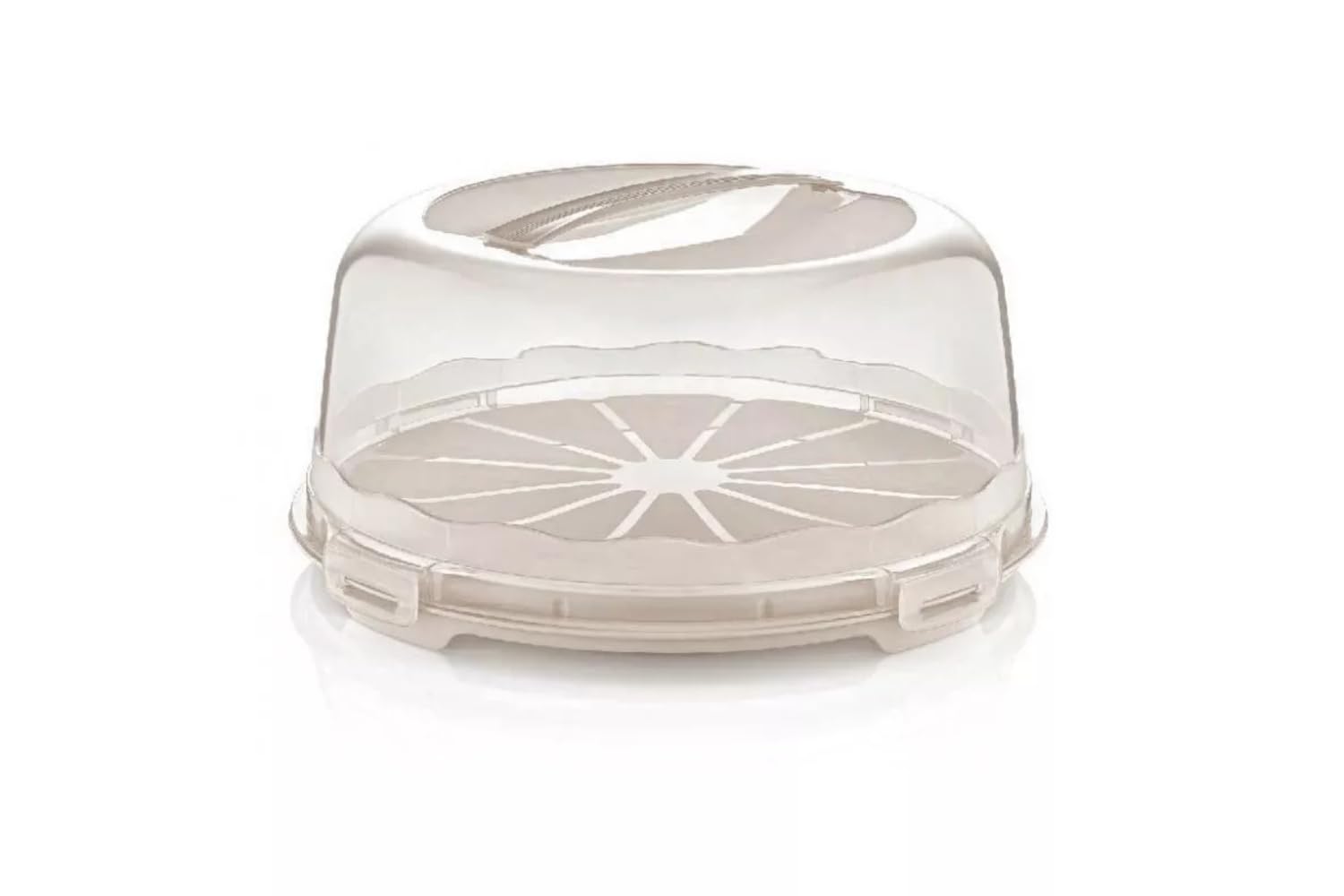 Stolmet Mocha Round Cake Box, Plastic Clear Cake Carrier, Reusable Storage Container For Cupcakes, Muffins Or Cakes, Many Styles, Ideal For Transporting Pastries, Cake Box With Lid (Mocha Round)