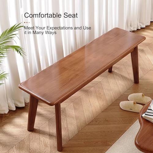 Banco de comedor rústico de madera de 80 cm en color amarillo para pasillo 3