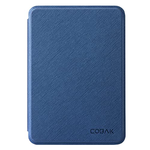 Image of CoBak Case for 6 inch E-Reader - PU Leather Smart Cover with Auto Sleep /Wake & Hand Strap, not Compatible with Kobo Clara.Deep Blue