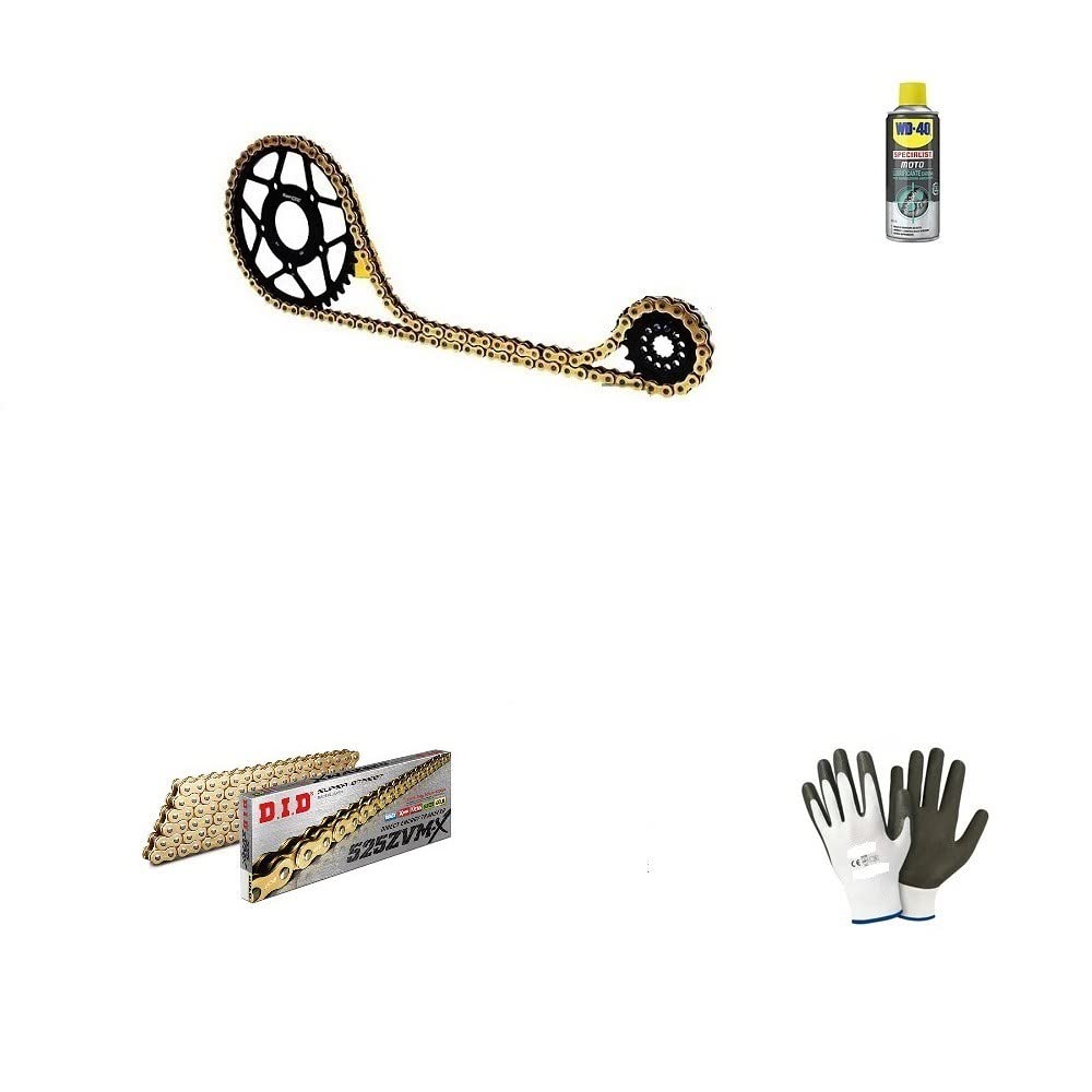 COMPATIBILE CON DUCATI Hypermotard 1100 2008-2009 KIT CATENA CORONA PIGNONE PER MOTO TRASMISSIONE DID 525ZVM-X LUN 104/ MAGLIE,CORONA ACCIAIO P525-Z42,PIGNONE P525-Z15 SPECIFICO