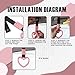 JRYEM 2PCS Heart Shaped Car Handle Straps, Rear Bumper Warning Keychain Ring with Drift Charm for Car Exterior Interior Accessories (Pink)
