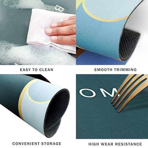 Image of Yellow Weaves Rubber 2 Pcs Anti Slip Water Soaking Floor Mat, Water Absorbent Non Slip Bath Mat, Quick Dry Mat for Bathroom, Door Mat for Home, Kitchen, Office, Kitchen Oval - Malachite Green