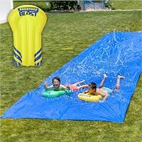 BACKYARD BLAST Giant 30 x 6 Feet Slip and Slide w/ 1 Inflatable Rider Float (Blue)