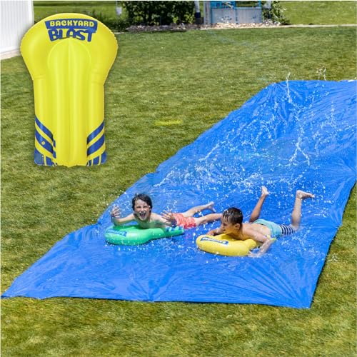 BACKYARD BLAST - 30' x 6' Heavy Duty Waterslide with Sprinkler - Easy to Setup - Extra Thick to Prevent Rips & Tears by BACKYARD BLAST - Used condition - US$36.16