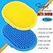 Kwispel Dog Grooming Brush, Pet Shampoo Bath Brush Dog Grooming Shedding Brush Soothing Massage Rubber Comb with Adjustable Ring Handle for Long Short Haired Dogs and Cats 2pcs