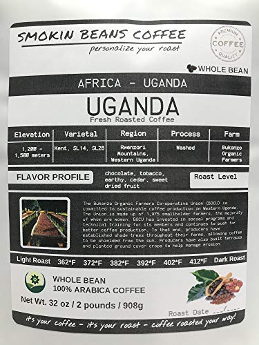 Northern Africa, Uganda (2-Pound Bag) Premium Arabica Coffee Freshly Custom Roasted Today (Medium Roast/Whole Bean) Customized Roast Or Grind Is Available By Messaging Us At Time Of Checkout #TOP2