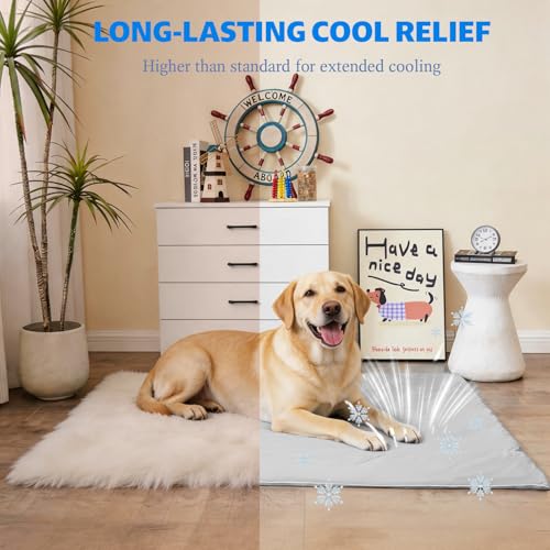 Cooling Blanket for Dogs. Dog Cooling Blankets for Large Dogs, Breathable Cooling Fabric, Cold Washable, Cooling Dog Blanket Durable Scratch-Resistant Soft Fabric for All Seasons, Light Gray by Qieryun - Used condition - Image 8
