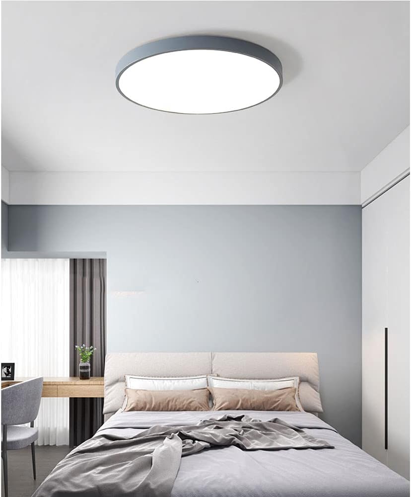 Ceiling Lights Round Simple Panel Light Modern Minimalist Cheap LED Ceiling Lamp Household Tri-Color Variable Light Flush Mount Fixture Lamp Balcony Corridor Kitchen