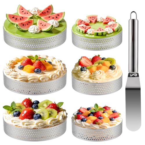 Liuliushun 6 Pz Anello per Torte, 8 cm/10 cm Stampi