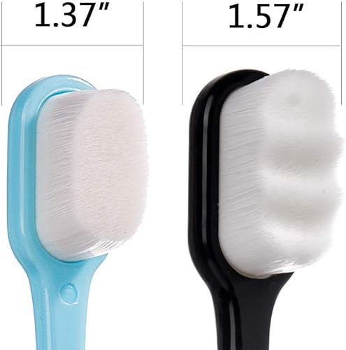 Miniatura 7 de Cepillo de dientes extra suave 2 piezas cepillo de dientes para adultos de cerdas ultra suaves Micro-Nano 20000 cerdas de hilo dental buen efecto de
