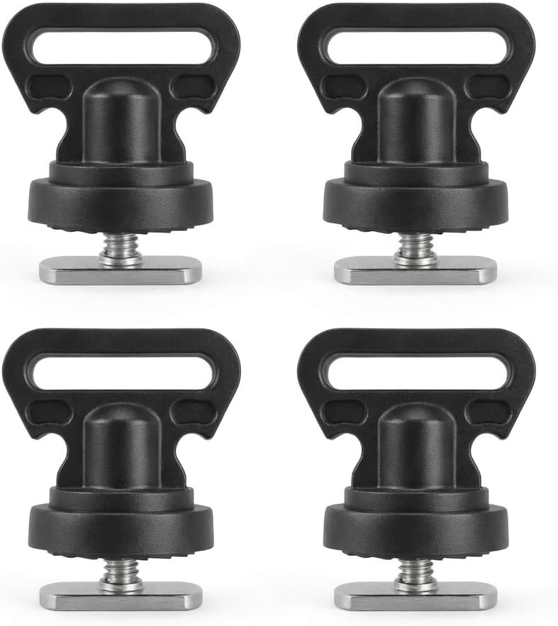 Tie Downs for Kayak Track Mount Black Track Mount Horizontal Tie Downs or Vertical Tie Downs Tie Down Mount for Securing Cooler, Crate and Other Kayak Accessories