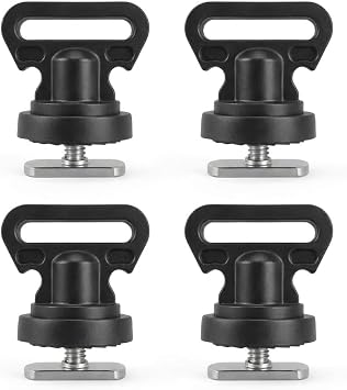 Tie Downs for Kayak Track Mount Black Track Mount Horizontal Tie Downs or Vertical Tie Downs Tie Down Mount for Securing Cooler, Crate and Other Kayak Accessories