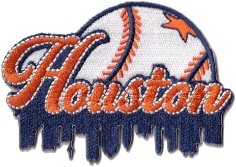 Smc Store Houston City Baseball Logo Patch Embroidery Baseball Fan Favorite Team Iron On Sew On Embroidered Patch