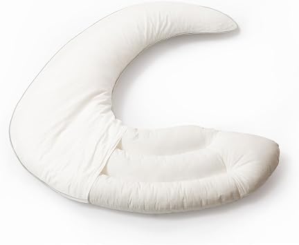 Choc chick Toddler Pillowcase for Body Pillow - 35x28 in Kids Moon-Shaped Body Pillow Cover for Sleeping, 100% Cotton, Soft & Breathable, Machine Washable White, Case Only