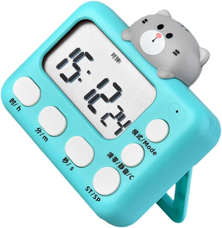 Alipis Cute Cat Kitchen Timer Digital Countdown Timer for Cooking Easy to Read Screen Portable Lanyard Design for Home School Students and Chefs image 3