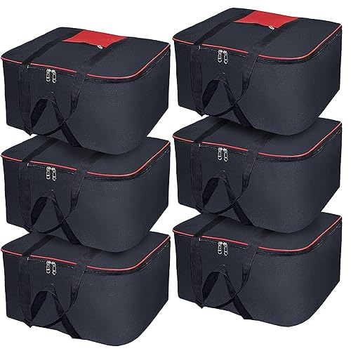 HomeMart Underbed Storage Bag Moisture Proof Cloth Organiser Nylon Big Underbed Storage Bag with Zippered Closure and Handle (Pack Of 6)