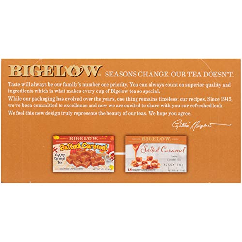Bigelow Tea Salted Caramel Black Tea, Caffeinated, 18 Count (Pack Of 6), 108 Total Tea Bags #TOP5