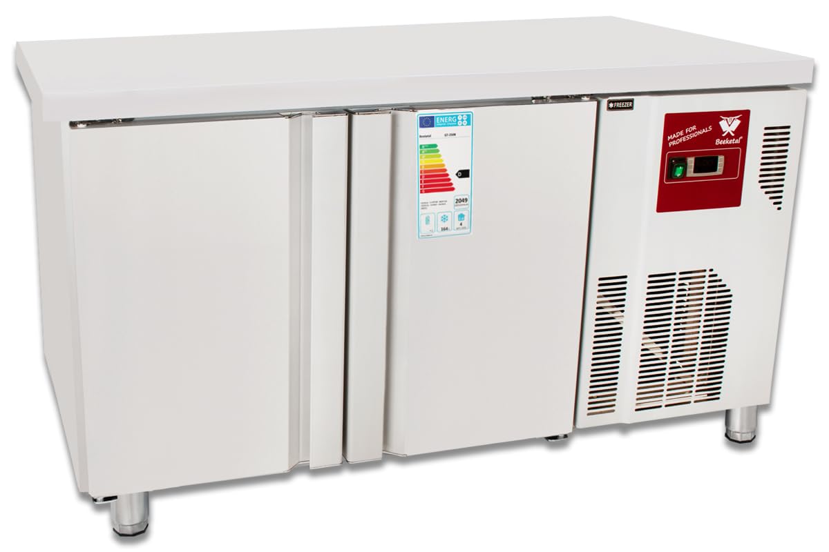 Beeketal Gastro Tiefkühltisch Edelstahl | Arbeitstisch mit Tiefkühlschrank | 2 oder 3 Türen | -22 bis -18°C | Umluftkühlung | Digitale Steuerung | 230V (2-Türig)