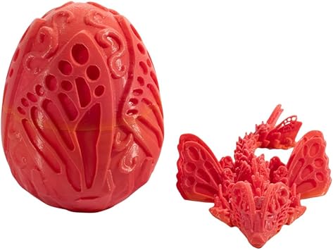 Cessfle 3D Printed Dragon in Egg, Dragon Egggs with Dragon Inside Full Articulated Dragon Egggs for House of Dragon Crystal Fidget Dragon Egg Toys, Home Office Decor Executive Desk Toy