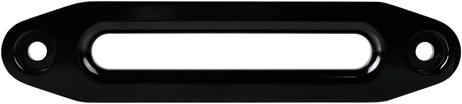 amopacorp Black 92ft x 1/2" Synthetic Winch Rope with Protective Sleeve + RED Hook 10" CNC Aluminum Hawse Fairlead