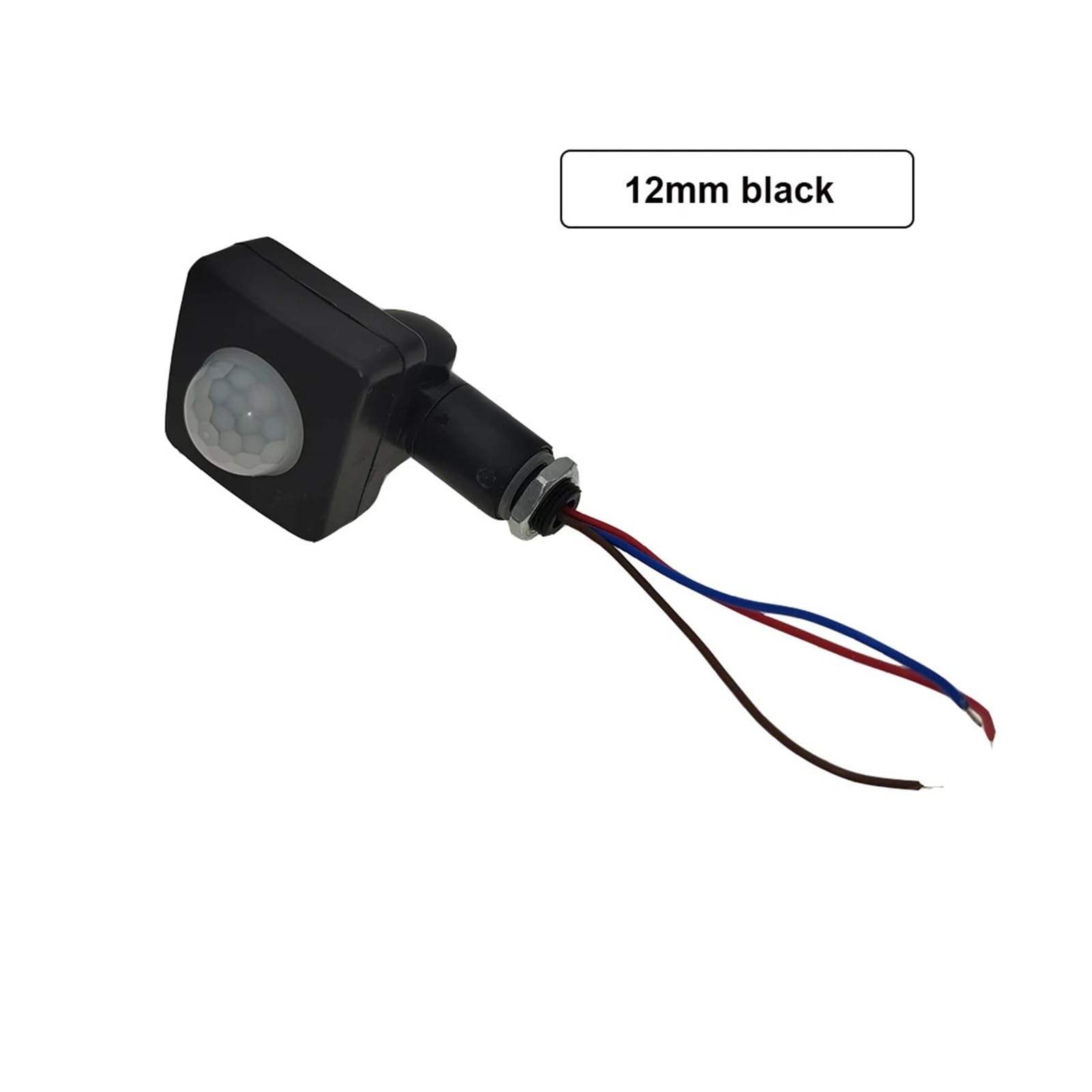 Sensore PIR 110-220V Sensore di Movimento 110V Sensore di Movimento Timer 220V Sensore di Movimento Esterno a infrarossi Automatico Interruttore della Luce(12mm Black)
