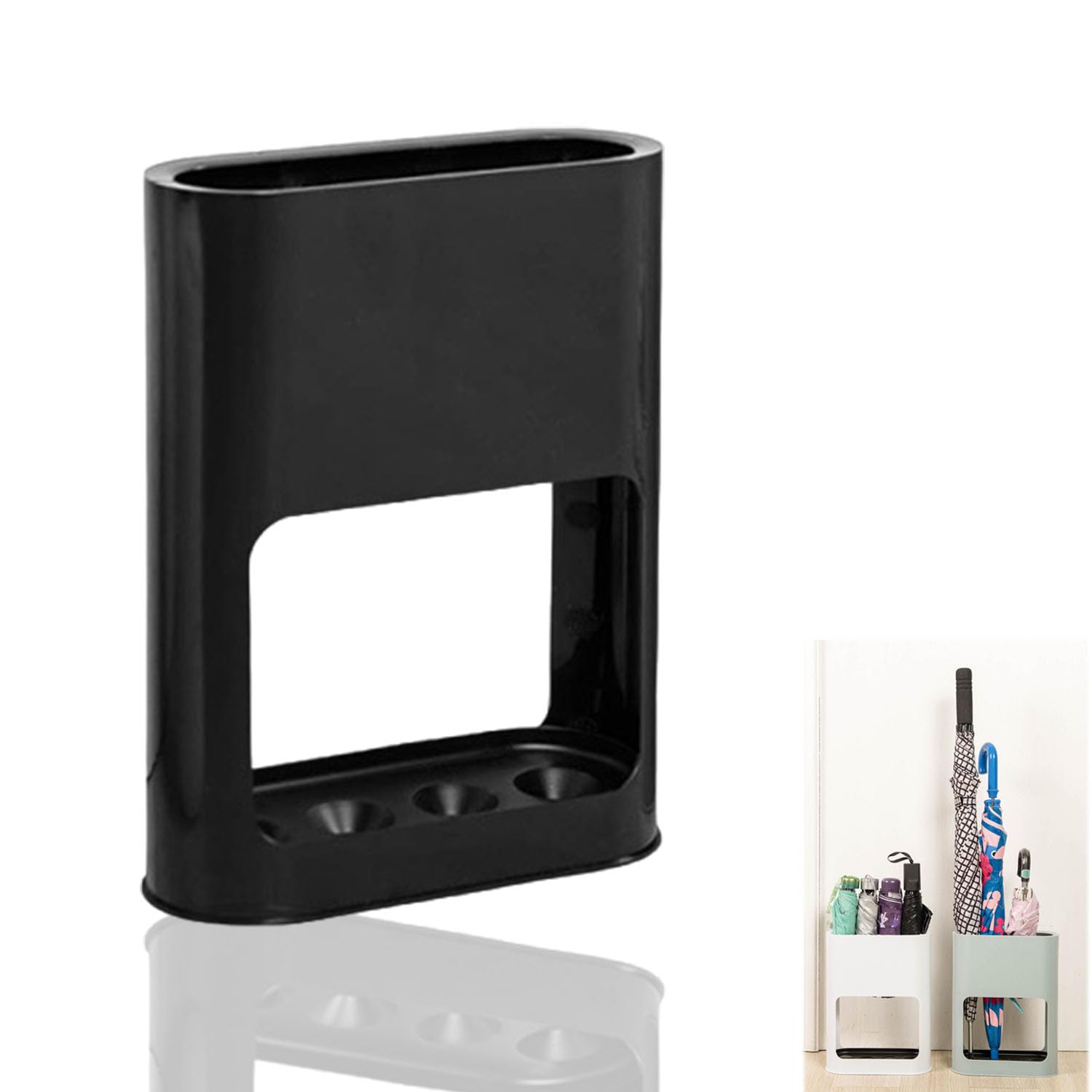 Sightday Umbrella Stand For Hallway,Umbrella Holder With Removable Drip Tray,For Long/Short Umbrellas,Saving Space,Home Office Decor,Wrapping Paper(Black/28 * 21.8 * 9 cm)