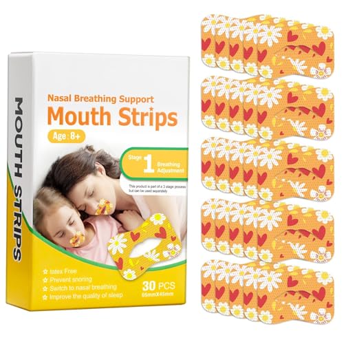 30 Pièces Bande Buccale pour Dormir Mouth Tape, Contre le Ronflement - Dispositifs pour Favoriser la Respiration Nasale - Améliore la Qualité du Sommeil et Réduit la Respiration Buccale