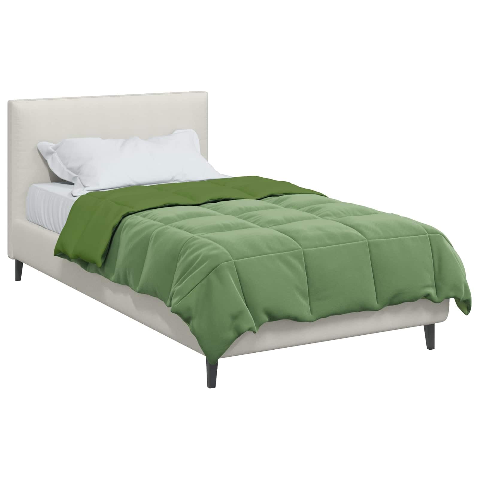 Piumone invernale imbottito, verde, 135 x 200 cm, in microfibra, traspirante, resistente, per camera da letto e camera degli ospiti, lavabile, ipoallergenica, per le fredde notti invernali