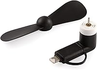 Vista 7 de Mini ventilador de teléfono celular, 6 paquetes de ventiladores 2 en 1 para teléfonos móviles compatibles con iPhone/iPad/Android Smartphone/Tablet