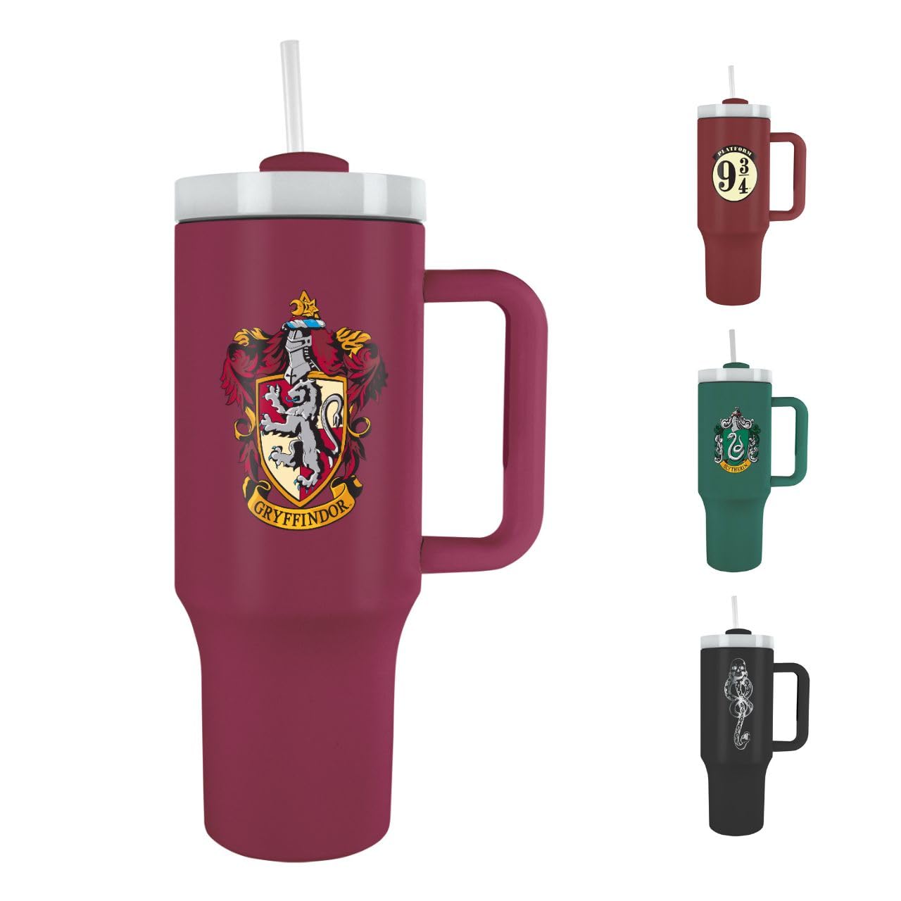 Pyramid International Harry Potter Gryffindor 40oz/1200ML Tumbler with Straw and Lid, Advanced Double-Wall Vacuum Insulation, Keeps Beverages Cold Up to 11 Hours, Hot Up to 7 Hours, BPA-Free