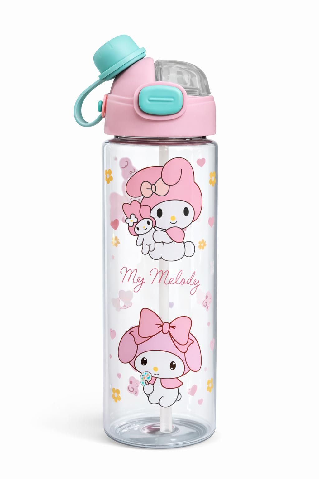 Kids 2-Way Sipper Water Bottle | Direct Sip & Straw | Leak-Proof | Cute Cartoon Design | BPA-Free | School & Travel Bottle for Kids(pink-My melody)-image-27