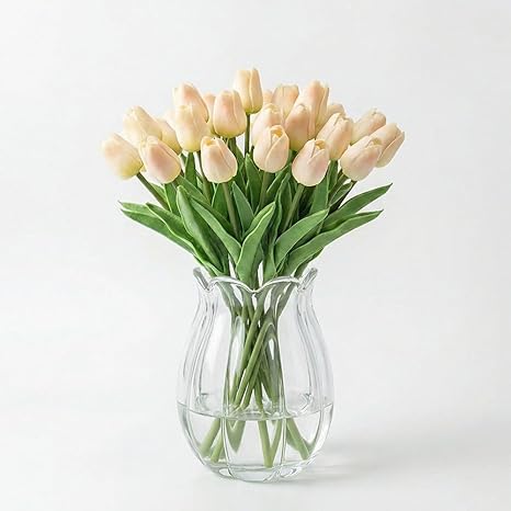 30 pcs Real-Touch Artificial Tulip Flowers Home Wedding Party Decor (Champagne)