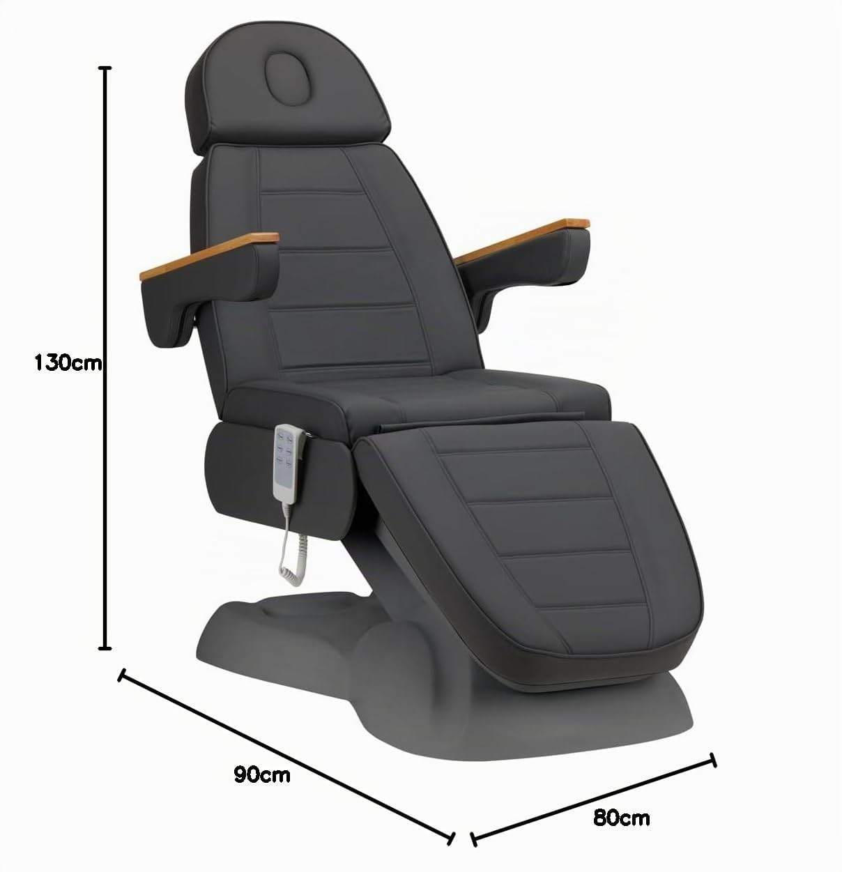 ACTIVESHOP Elektrische Kosmetikliege Sillon Lux 3 Motoren grau, graues Untergestell, AS-148187