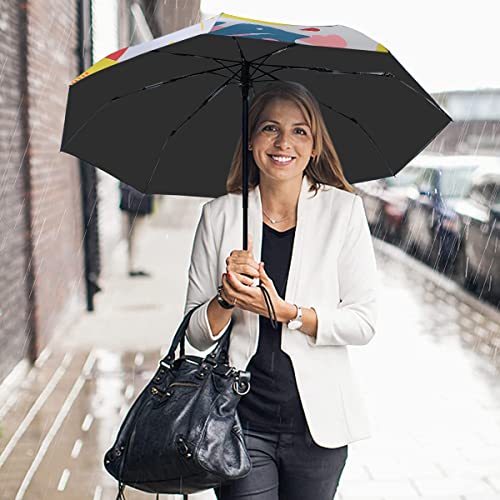 Image of PALAY Umbrella for Women, Automatic Folding Travel Umbrella Windproof Strong 8 Ribs UV Protection Printed Design Umbrella for Ladies, Girls and Women