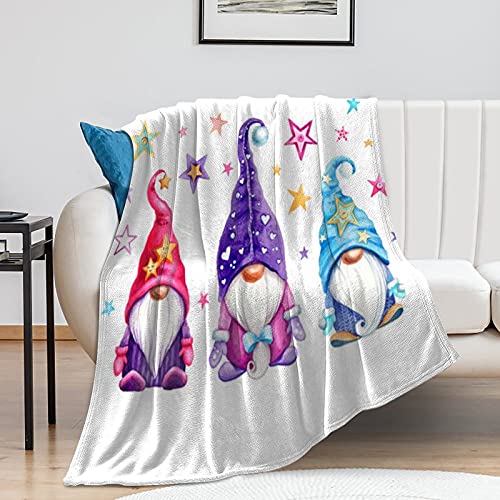 Flannel Blanket Cute Christmas Gnomes Lightweight Cozy Bed Blanket Soft Throw Blanket Fits Couch Sofa Suitable For All Season For Kids Women Men50×60" #TOP6