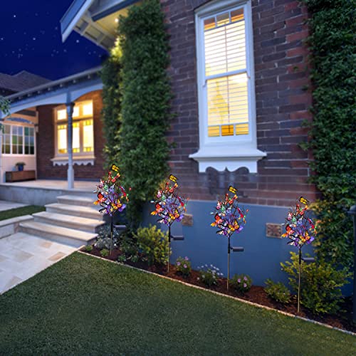 Doingart 2 Pack Butterflies Garden Lights - Outdoor Solar Powered Garden Stake Lights With Butterflies And Dragonflies, Multi-Color Lights #TOP7