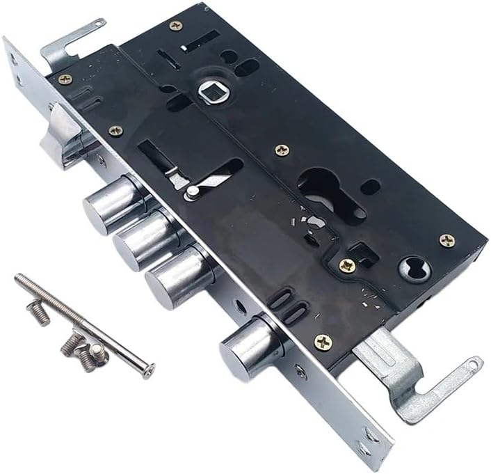 Door Lock Case,Mortice Lock, Universal Security Mortise Entry Door Lock Body Hardware -Gate Lock Fitting Size 30 Round Latch(No Hook)