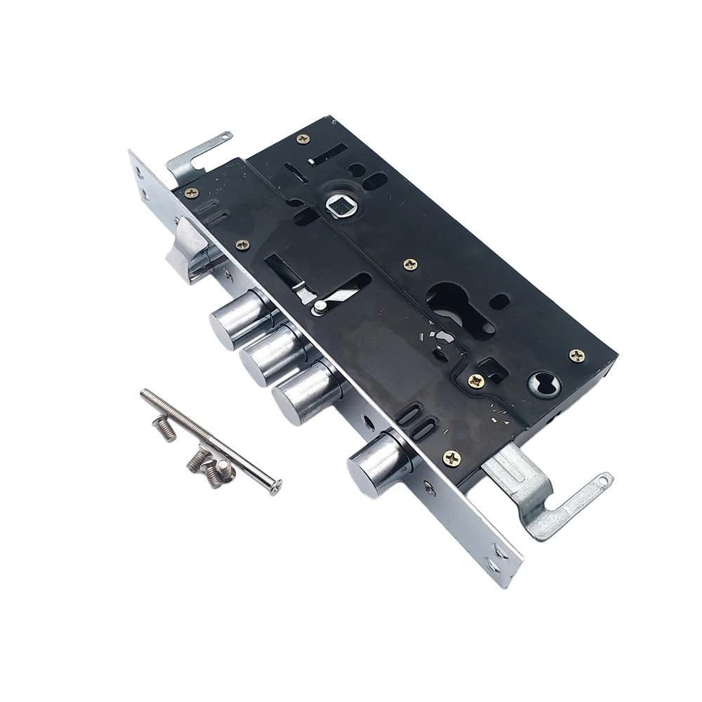 Lkfjnhepf With Hook Door Lock Gearbox Universal Security Mortise Entry Door Lock Body Hardware -Gate Fitting Size 30 Round Latch(With Hook)
