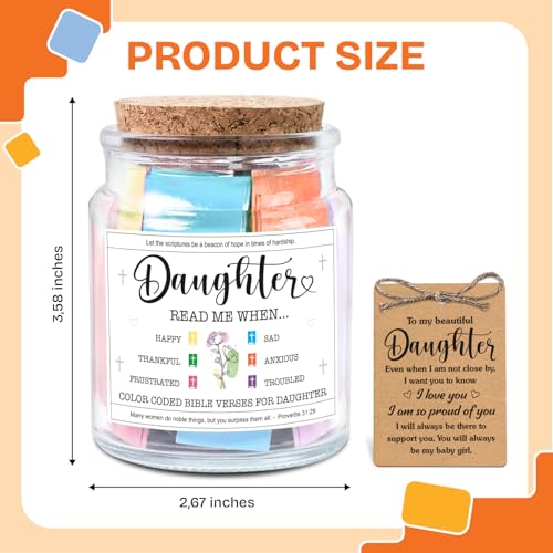 Image of NewEleven Inspirational, Birthday, Confirmation Gifts For Daughter, Teen Girl, Adult Daughters - Daughters Birthday Gift Ideas From Mom, Dad - Bible Verse Jar