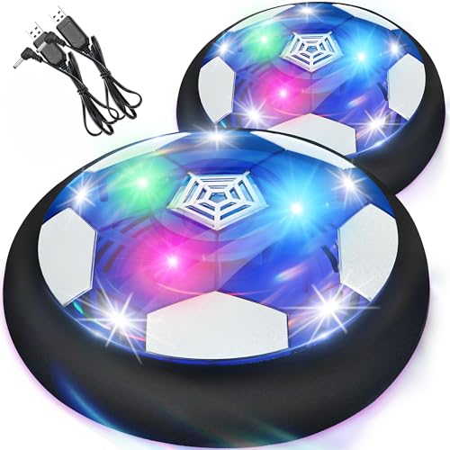 lenbest 2er Set Air Power Fu&szlig;ball - Fussball Geschenke Jungen - Spielzeug ab 3 4 5 6 Jahre Junge - Led Fussball Kinder - Wiederaufladbar Indoor Fu&szlig;ball - Geschenk Junge 7 8 9 10 Jahre