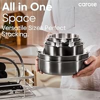 CAROTE 15pcs Tri-Ply Stainless Steel Cookware Set with Detachable Handle — image 7