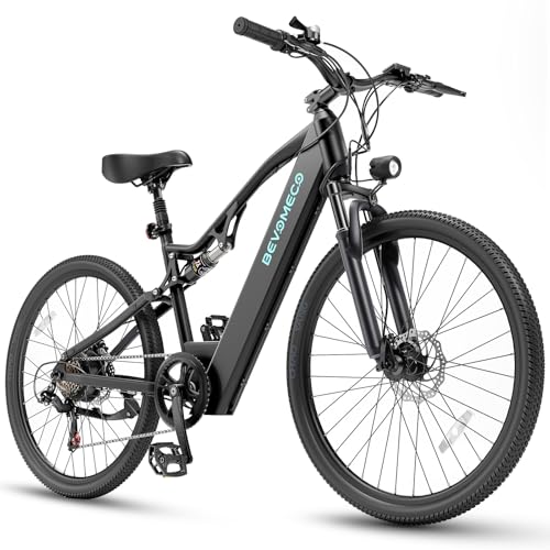 Image of Electric Bike for Adults 500W Motor Ebike 26 inch Electric Mountain Bike with 6-Speed and Dual Disc Brakes 20MPH Commuter Electric Bikes All Terrain with Full Suspension System(12Ah Black)