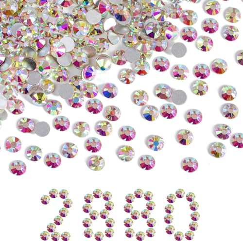 Image of Beadsland Flat Back Crystal Rhinestones Bulk, Crystal AB, SS30, 2880pcs