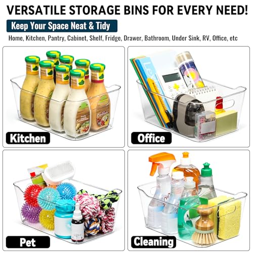 12 PACK Multi-Use Clear Storage Bins, Pantry Kitchen Cabinet Organizer Bins - image 7